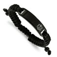 thumbnail image 1 of Stainless Steel Polished Black IP Nylon Adjustable Medical ID Chain Bracelet; for Adults and Teens; for Women and Men, 1 of 2