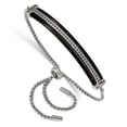 thumbnail image 1 of Stainless Steel Polished Black IP-plated With Black CZ Adjustable Chain Bracelet; for Adults and Teens; for Women and Men, 1 of 2