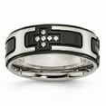 thumbnail image 1 of Stainless Steel Polished Black IP-plated with CZ Cross Band Size: 12; for Adults and Teens; for Women and Men, 1 of 7