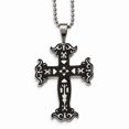 thumbnail image 1 of Stainless Steel Polished Black Ip Cut-out Cross Necklace - 20 Inch, 1 of 2