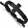 thumbnail image 1 of Stainless Steel Polished Black Ip Nylon Adjustable Cross Bracelet Made In China -Jewelry By Sweet Pea, 1 of 6