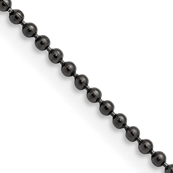 Stainless Steel Polished Black Ip-Plated 2mm 30In Ball Chain (30 X 2) Made In China srn667-30