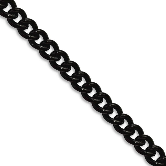 Stainless Steel Polished Black Ip Plated 4.5mm Round Curb Chain Necklace 18 Inch Chain Necklace for Women and Men