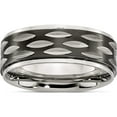 thumbnail image 1 of Stainless Steel Polished Black Ip-Plated 8mm Grooved Band (Size 8) Made In China sr420-8, 1 of 5