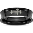 thumbnail image 1 of Stainless Steel Polished Black Ip-Plated Cross 6mm Concave Band (Size 12) Made In China sr55-12, 1 of 5