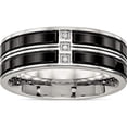thumbnail image 1 of Stainless Steel Polished Black Ip-Plated With Cz 8mm Band (Size 10) Made In China sr548-10, 1 of 5