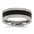 thumbnail image 1 of Stainless Steel Polished Black Ip-plated Stingray Textured Ring - Size 12.5 - Measures 8mm Wide, 1 of 2