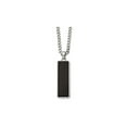 thumbnail image 1 of Gem & Harmony Stainless Steel Polished Black Onyx Inlay Rectangle (22 inches) for Men, 1 of 3