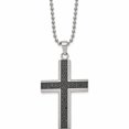 thumbnail image 1 of Stainless Steel Polished Black Rhodium Diamond Cross Necklace Made In China -Jewelry By Sweet Pea, 1 of 8