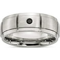 thumbnail image 1 of Stainless Steel Polished Brushed Center 1/20Ct Black Diamond 8mm Band (Size 10.5) Made In China sr408-10.5, 1 of 5