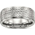 thumbnail image 1 of Stainless Steel Polished Brushed Center D/C 9mm Ridged Edge Band (Size 14) Made In China sr554-14, 1 of 5