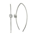 thumbnail image 1 of Stainless Steel Polished Cubic Zirconia Threader Earrings 50x0.8mm Wide Stud Earring for Women, 1 of 2