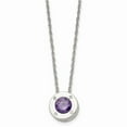 thumbnail image 1 of Stainless Steel Polished CZ February Birthstone Necklace; 20 inch; Lobster (Fancy) Clasp; for Adults and Teens; for Women and Men, 1 of 1