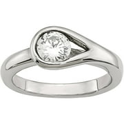 JEWELRYPOT Stainless Steel Polished CZ Ring
