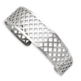 thumbnail image 1 of Stainless Steel Polished Cross Hatch Cuff Bangle, 1 of 2