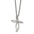 thumbnail image 1 of Stainless Steel Polished Cross Necklace Chain 18" - with Secure Lobster Lock Clasp, 1 of 4