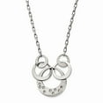 thumbnail image 1 of Stainless Steel Polished Cubic Zirconia Circle Necklace - 18 Inch, 1 of 2
