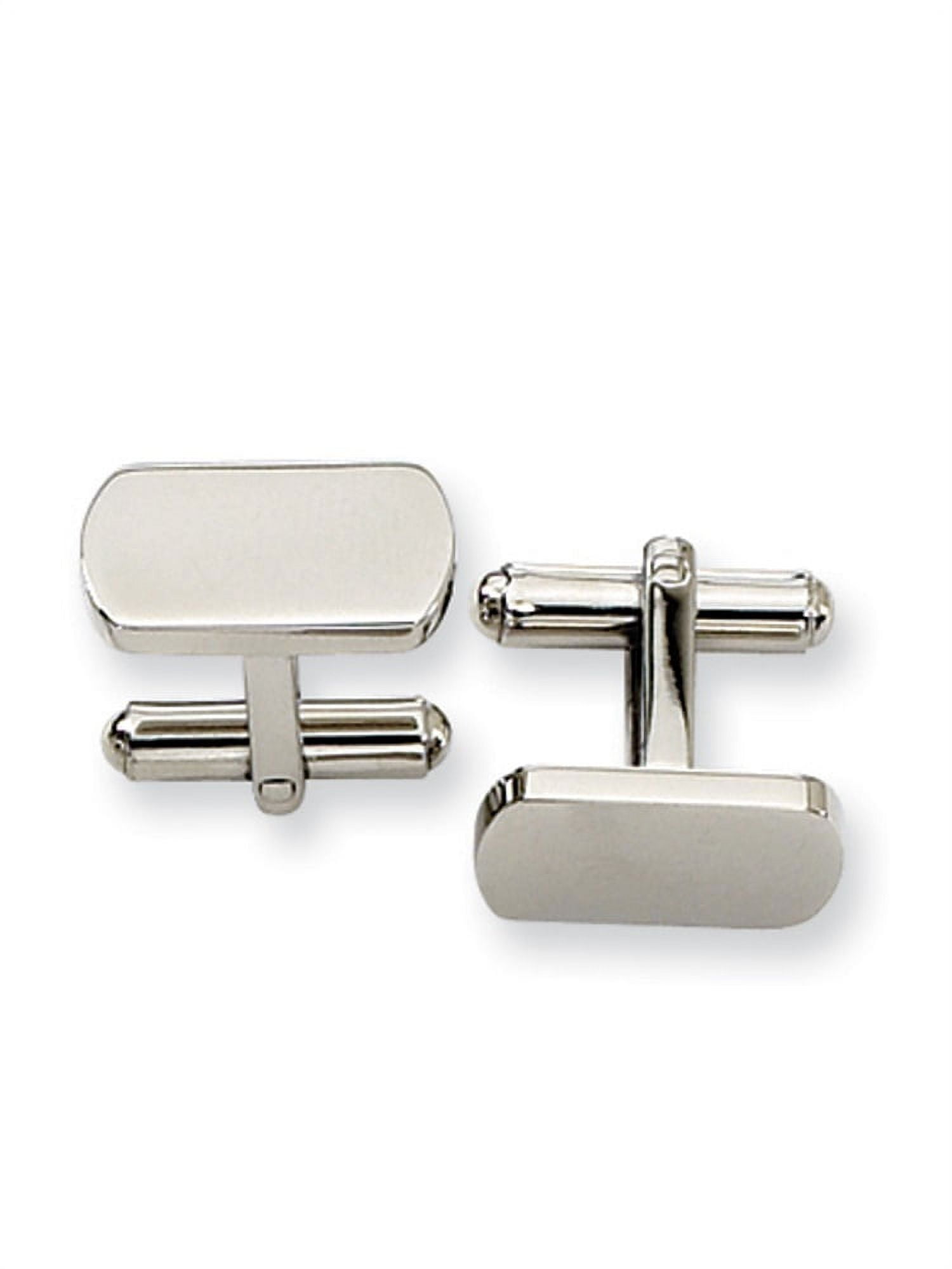Stainless Steel Polished Stick Shift Design Enameled Cuff Links Stainless Steel Polished Stick Shift Design Enameled Cuff Links