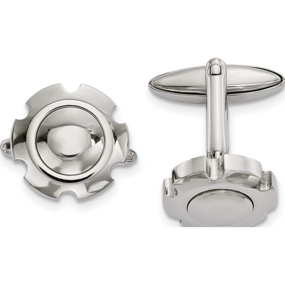 Stainless Steel Polished Cufflinks (24.61 X 19) Made In China src377