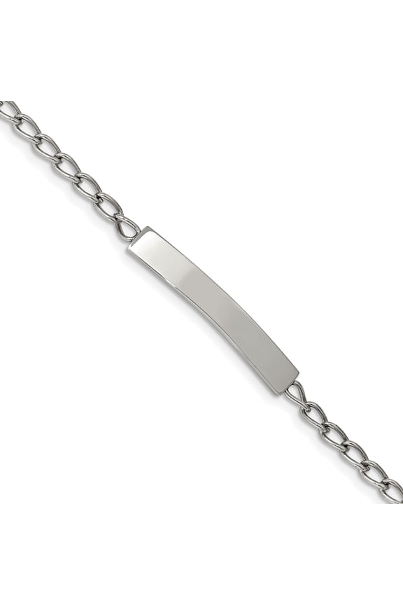 Stainless Steel Polished Curb Chain 8.5 inch ID Bracelet