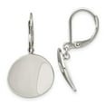 thumbnail image 1 of Stainless Steel Polished Curved Disk Leverback Dangle Earrings; for Adults and Teens; for Women and Men, 1 of 1