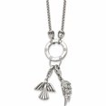 thumbnail image 1 of Stainless Steel Polished Cz Feather And Angel 17In With 2In Ext Necklace Made In China -Jewelry By Sweet Pea, 1 of 8