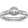thumbnail image 1 of Stainless Steel Polished Cz Ring (Size 5) Made In China sr577-5, 1 of 5