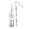 thumbnail image 1 of Stainless Steel Polished Dangle Shepherd Hook Earrings; for Adults and Teens; for Women and Men, 1 of 4