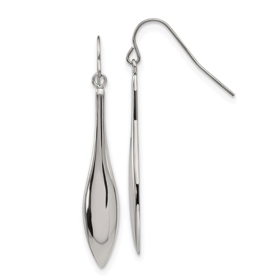 Chisel Stainless Steel Polished Dangle Shepherd Hook Earrings