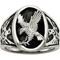 thumbnail image 1 of Stainless Steel Polished Enameled Eagle Ring, Available in Multiple Sizes, 1 of 6