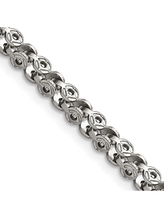 Chisel Stainless Steel Polished 20 inch Fancy Circle Link Chain