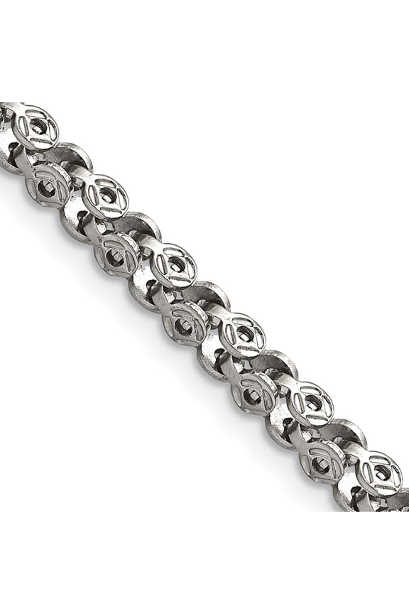 Stainless Steel Polished Fancy Circle Link 20In Chain (20 X 3.75) Made In China srn2542-20