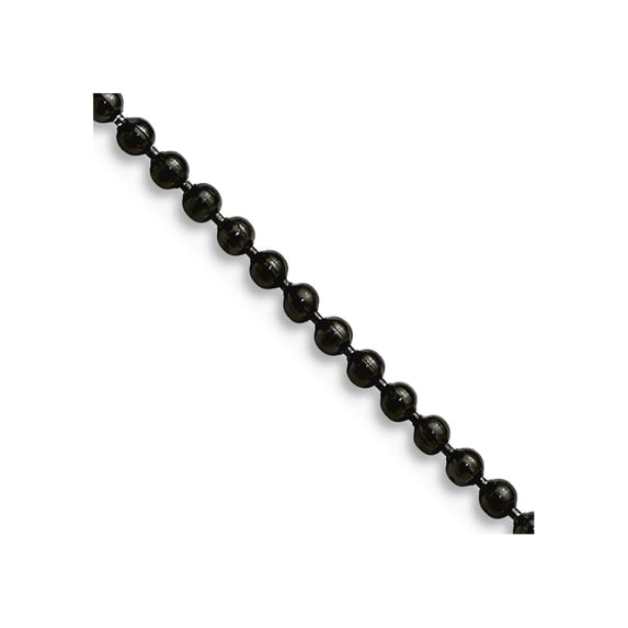 Stainless Steel Polished Fancy Lobster Closure 2.0mm Black Plated Ball Chain Necklace 20 Inch Chain Necklace for Women a