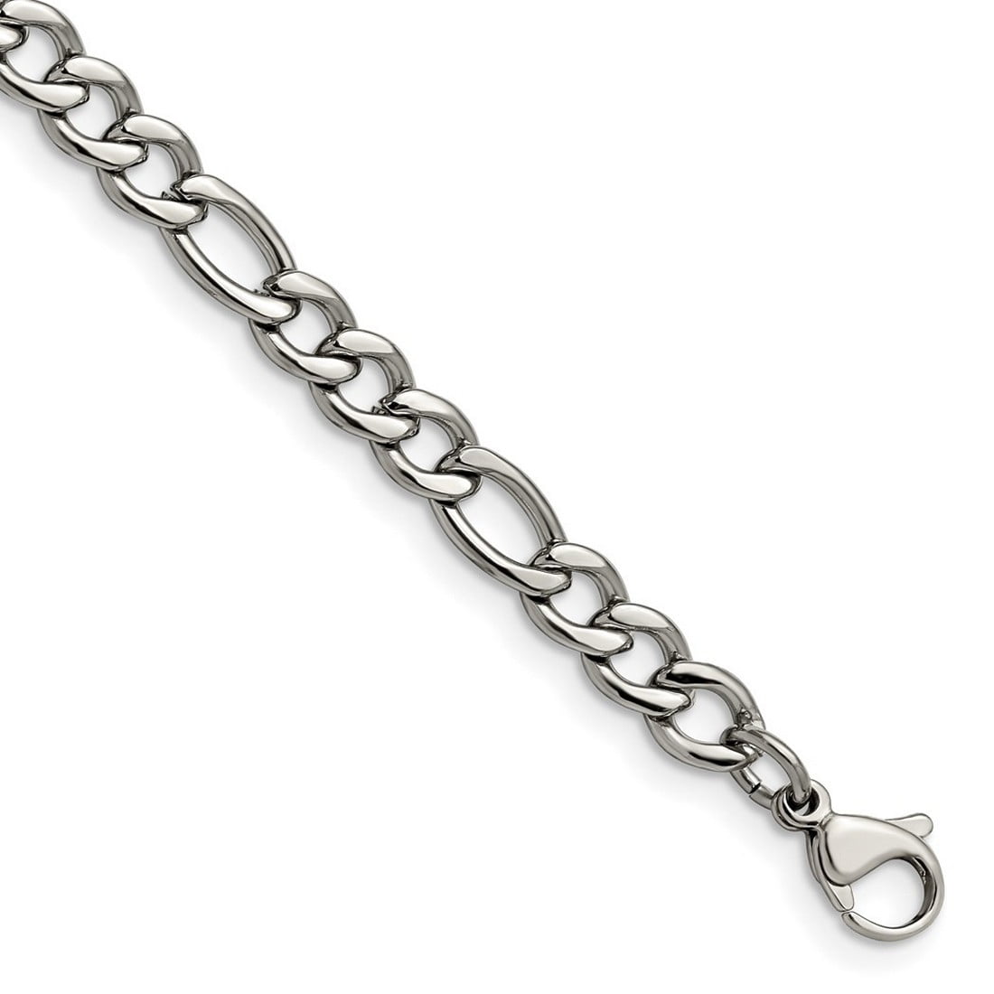 Chisel Real Jewelry: Stainless Steel 5.3mm Figaro Chain Bracelet, 7in ...