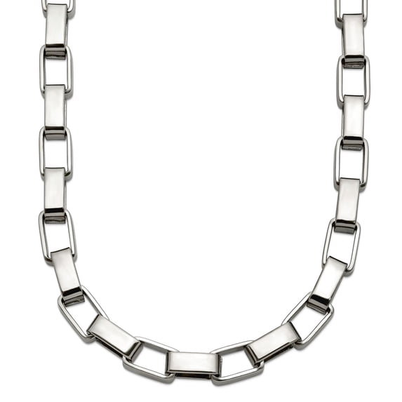 Stainless Steel Polished Fancy Lobster Closure Link Necklace 22 Inch 6mm Wide Pendant Necklace for Women