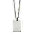thumbnail image 1 of Stainless Steel Polished Fancy Lobster Closure Rectangle Animal Pet Dog Tag Pendant 24inch Necklace 24 Inch 19mm Wide Pe, 1 of 3