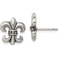 thumbnail image 1 of Stainless Steel Polished Fleur De Lis Post Earrings Made In China sre947, 1 of 5