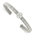 thumbnail image 1 of Stainless Steel Polished Flexible Four Leaf Clover Bangle; for Adults and Teens; for Women and Men, 1 of 1