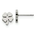 thumbnail image 1 of Stainless Steel Polished Four Leaf Clover Post Earrings; for Adults and Teens; for Women and Men, 1 of 3
