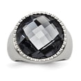 thumbnail image 1 of Stainless Steel Polished Grey Glass Ring Size: 8; for Adults and Teens; for Women and Men, 1 of 6