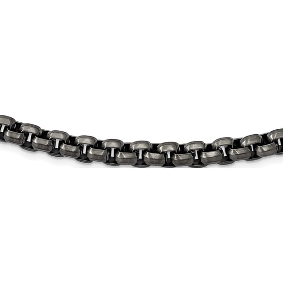 Jewelry by Sweet Pea Chisel Stainless Steel Polished Gun Metal IP-plated 24 inch Box Chain