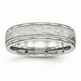 thumbnail image 1 of Stainless Steel Polished Hammered and Grooved 6.00mm Band Ring - Size 12.5, 1 of 2