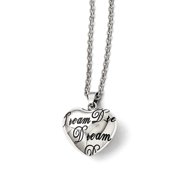Stainless Steel Polished Heart Dream Necklace - 18 Inch