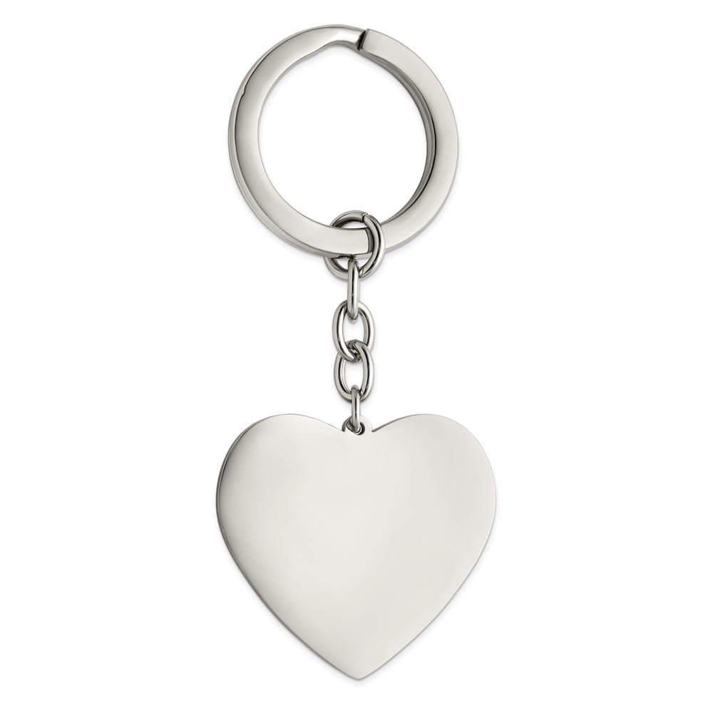Chisel Stainless Steel Polished Heart Key Ring