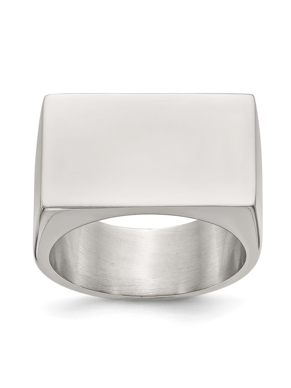 Stainless Steel Polished ID Ring Size: 11; for Adults and Teens; for Women and Men