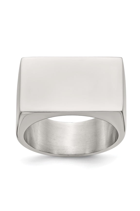 Stainless Steel Polished ID Ring Size: 12; for Adults and Teens; for Women and Men