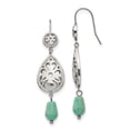 thumbnail image 1 of Stainless Steel Polished Imi. Turquoise Shepherd Hook Earrings; for Adults and Teens; for Women and Men, 1 of 4