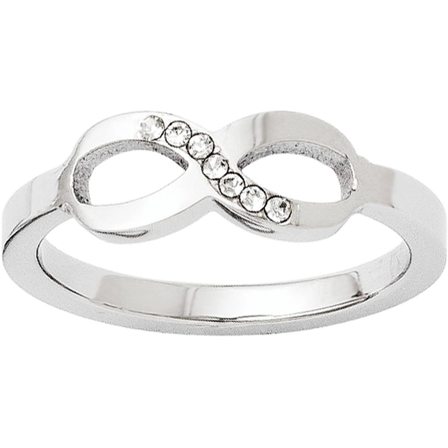 Stainless Steel Polished Infinity Symbol CZ Ring - Walmart.com