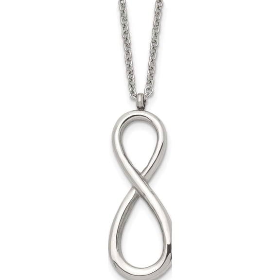 Stainless Steel Polished Infinity Symbol Necklace