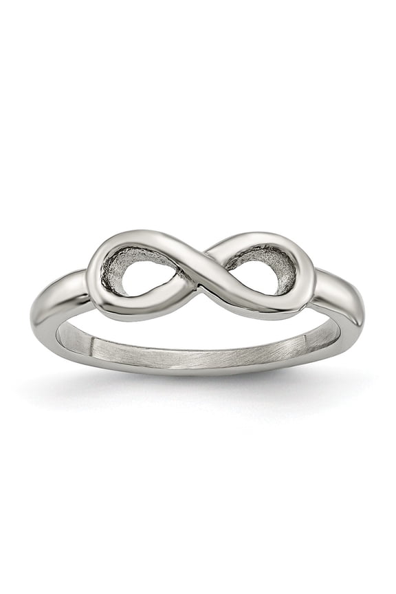 Stainless Steel Polished Infinity Symbol Ring Size: 9; for Adults and Teens; for Women and Men